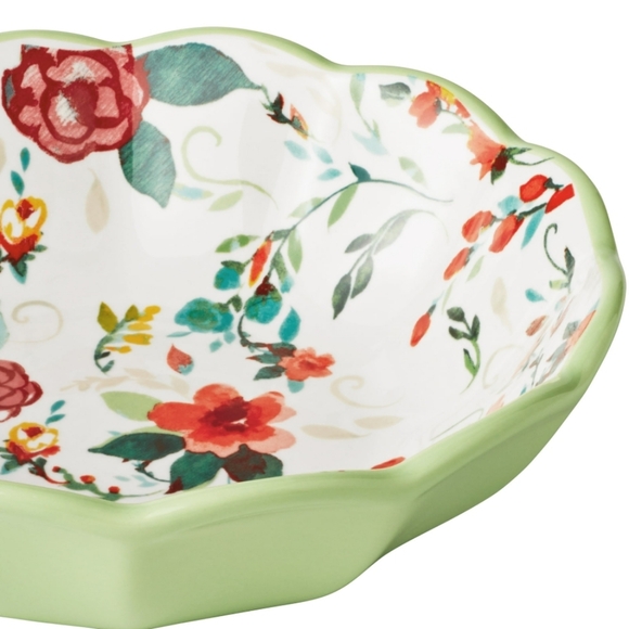 2024 ❤️ New Pioneer Woman Painted Meadow Ceramic 4-Piece Pasta Bowl Set - Picture 5 of 10